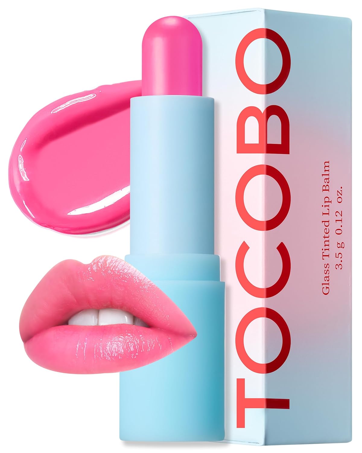 TOCOBO Glass Tinted Lip Balm 012 Better Pink – Vegan Korean Lip Care for Deep Hydration - Tinted Glass Glow Moisturizing with Lovely Soft Pink Color - Non-Sticky Radiant Finish, 0.12 oz.