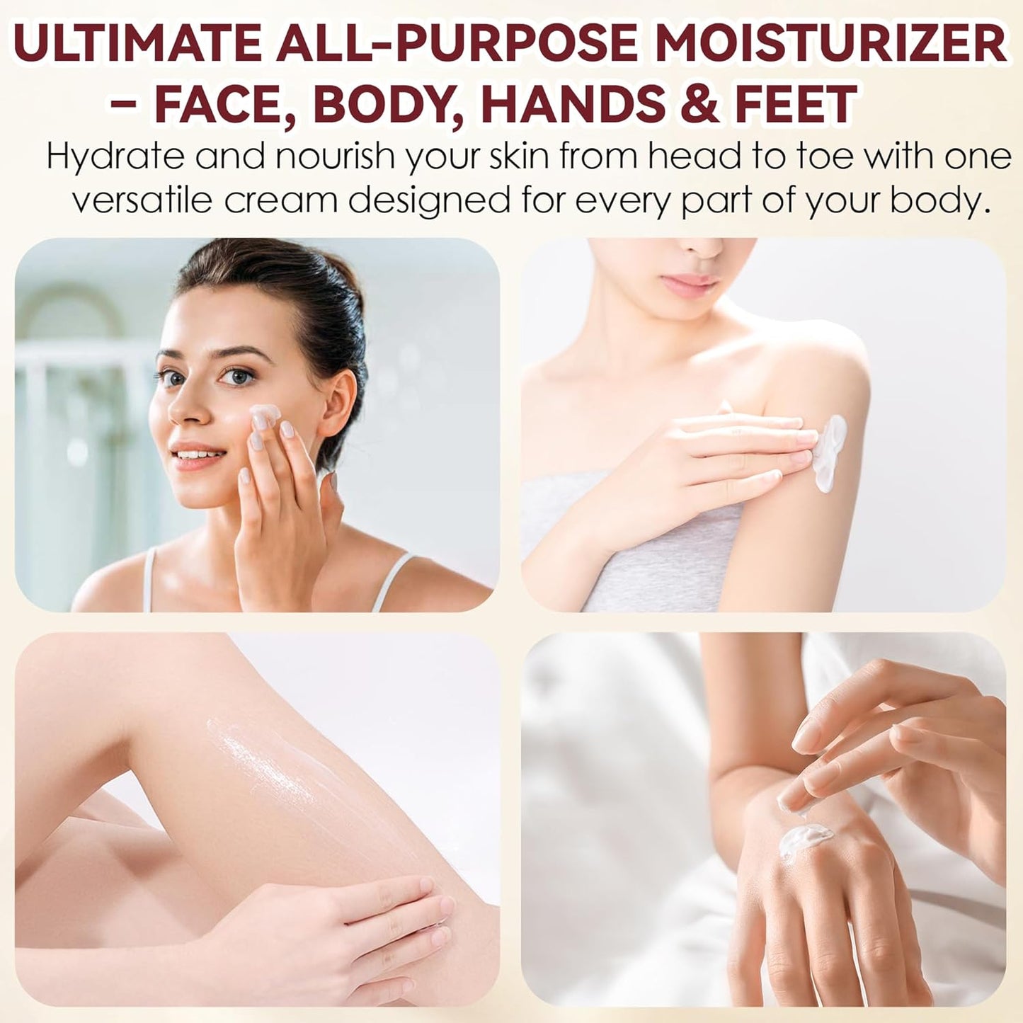 Beef Tallow for Skin, 100% Grass-Fed Whipped Beef Tallow and Honey Balm with Wild Honey & Beeswax, Face & Body Moisturizer Cream for Sensitive Skin 4 FL.OZ