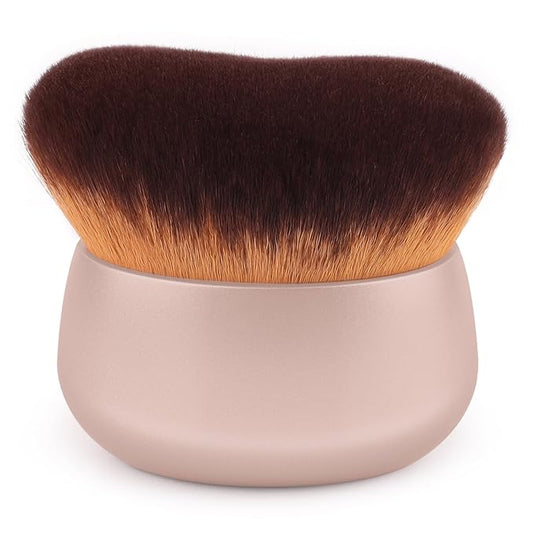 75MM Extra Large Self Tanner Kabuki Makeup Brush – Ultra Soft Dense Vegan Bristles for Body Makeup, Bronzer & Foundation–Applies Tanning Mousse, Lotion & Self Tanner–Khaki, Wet & Dry