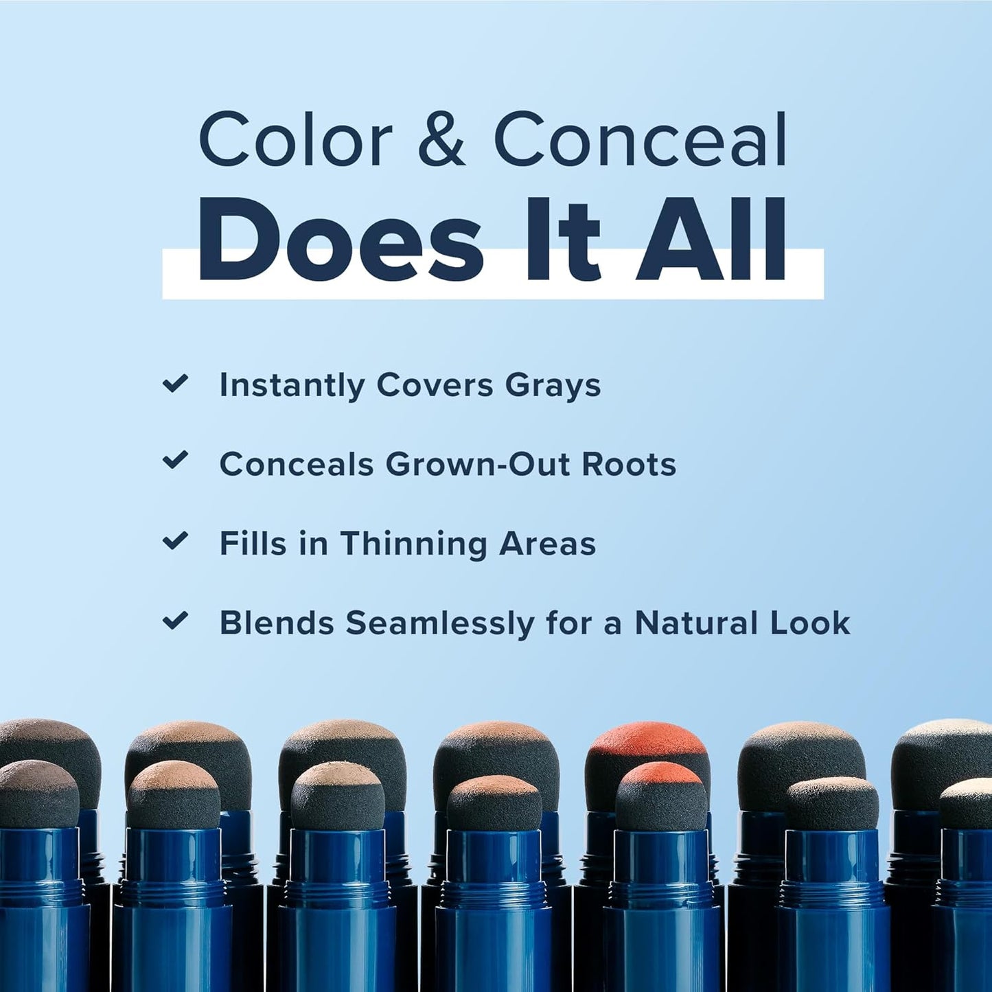 TRUHAIR Color & Conceal Waterproof Root Touch Up Hair Color Concealer - Hair Cover up for Gray Coverage and Hairline Filling - 11 Hair Colors Available (Black)