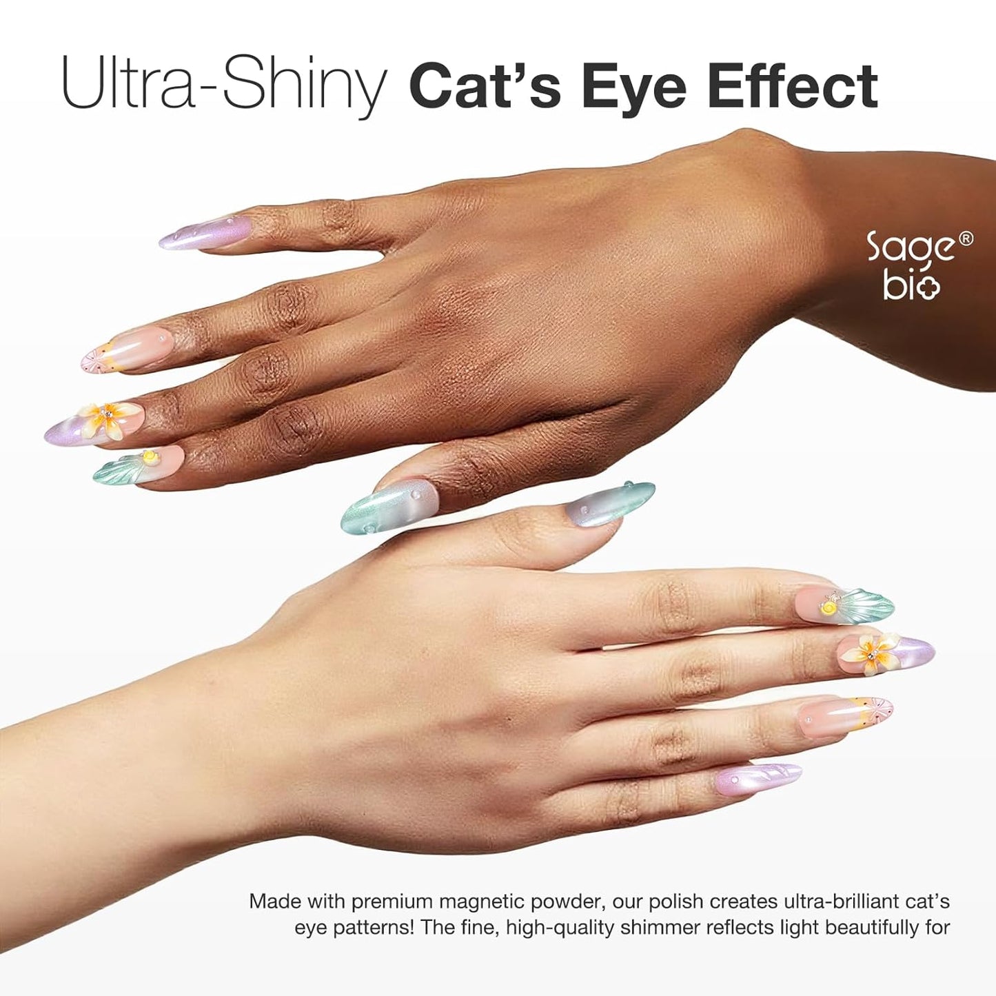 15ml Cat Eye Gel Nail Polish with Magnet Shimmer Glass Bead Effect 03