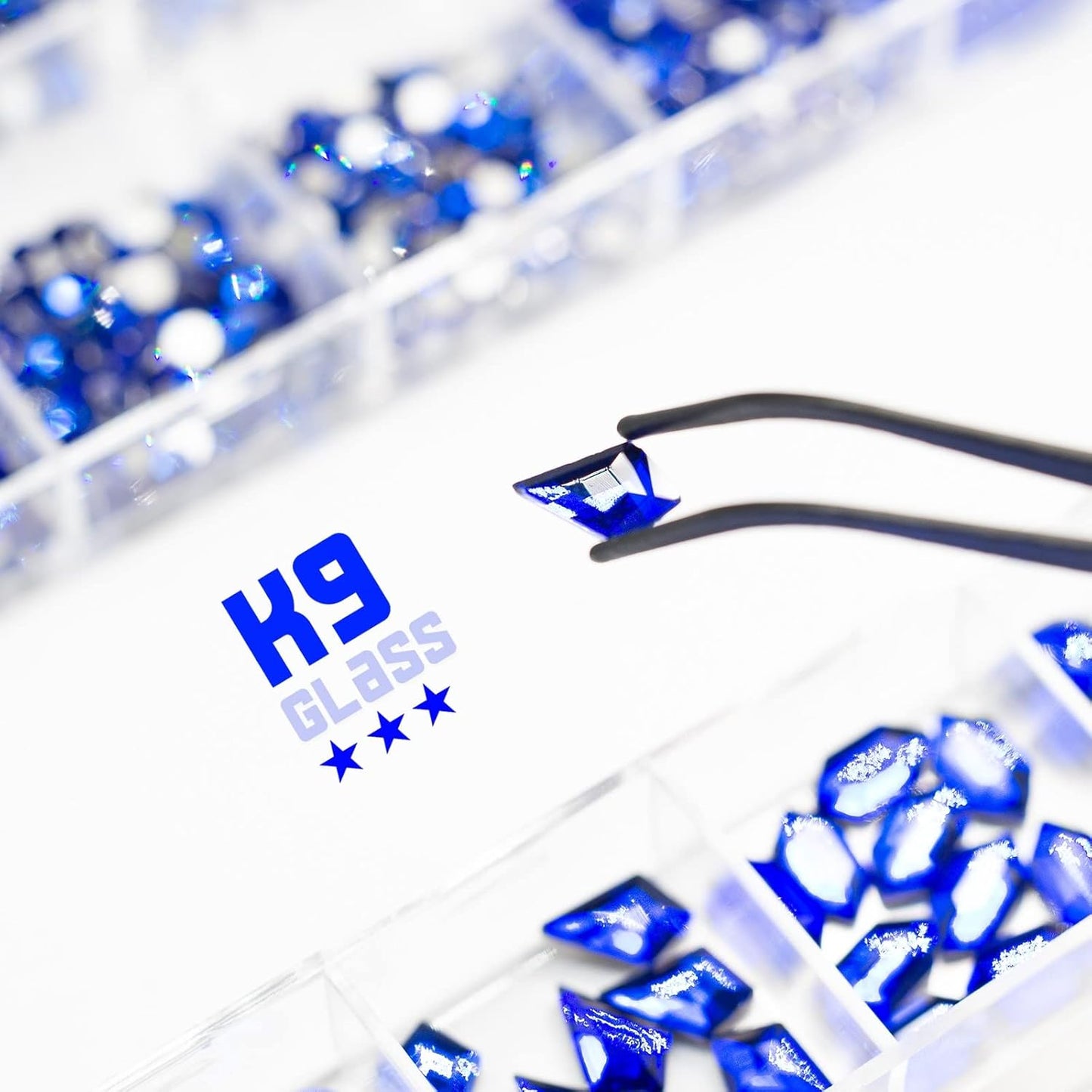 4080Pcs Blue Nail Rhinestones Flatback Royal Blue Sapphire Round Beads K9 Glass Gems Stones Nail Art Gems Diamonds jewels Nail Art Charms Supplies for Nails Face Eyes Makeup DIY Crafts Clothes