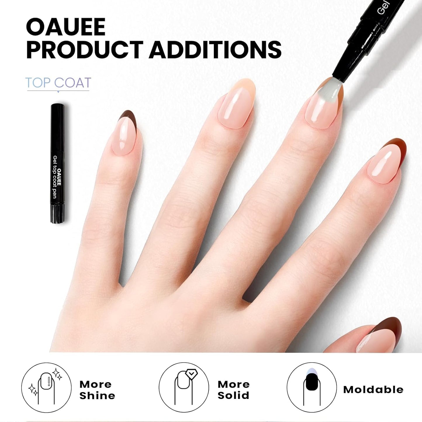 Semi Cured Gel Nail Strips | Built-In Gel Top Coat | UV Light Required | Salon Quality, Easy Application And Removal (Cocoa Edge Nails)