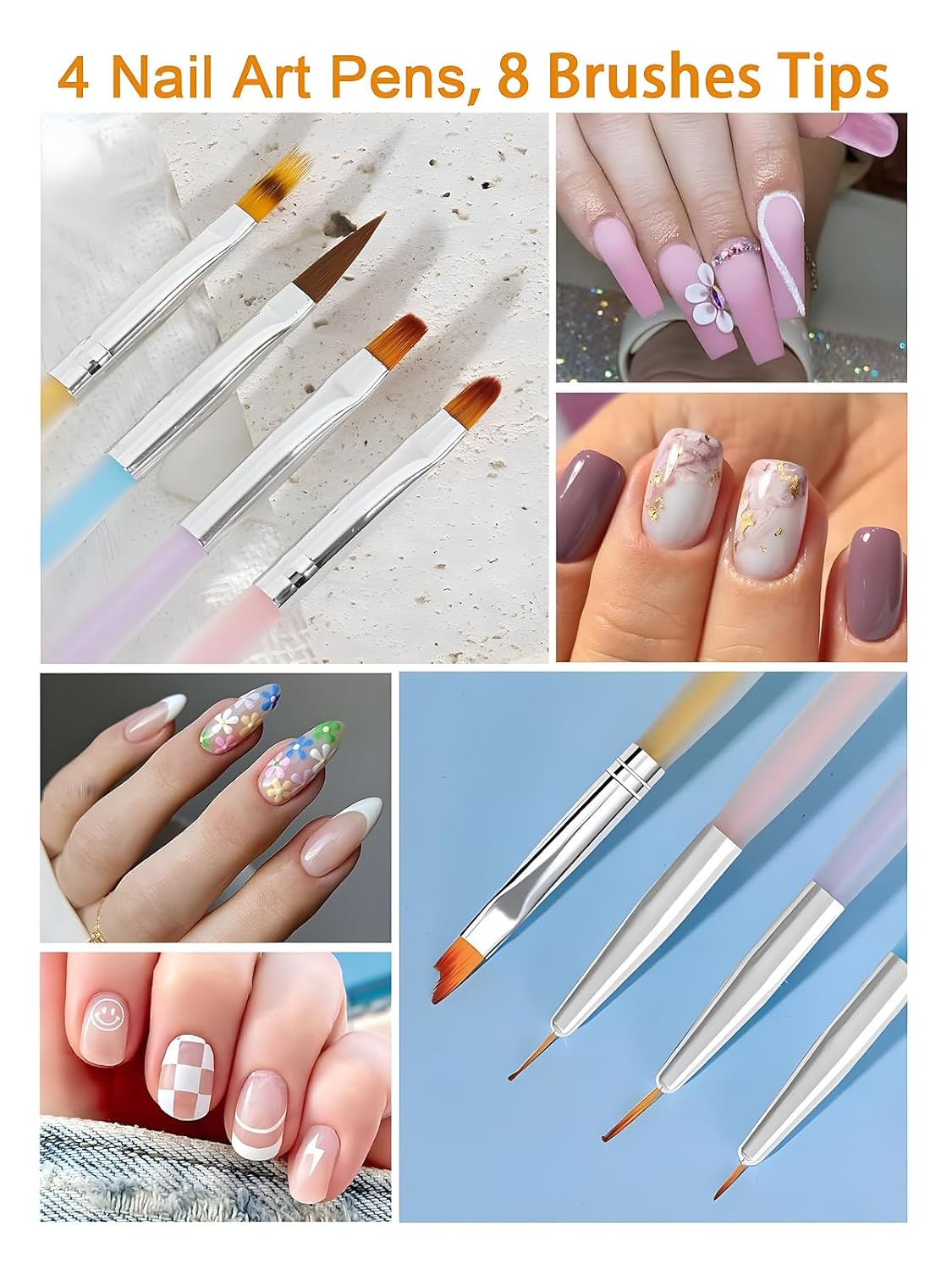 French Tip Nail Stamp Kit – Complete French Nail Art Set with Nail Guide Stickers, Nail Art Brush and Dual Head Silicone Stamper | Perfect for DIY Nail Designs