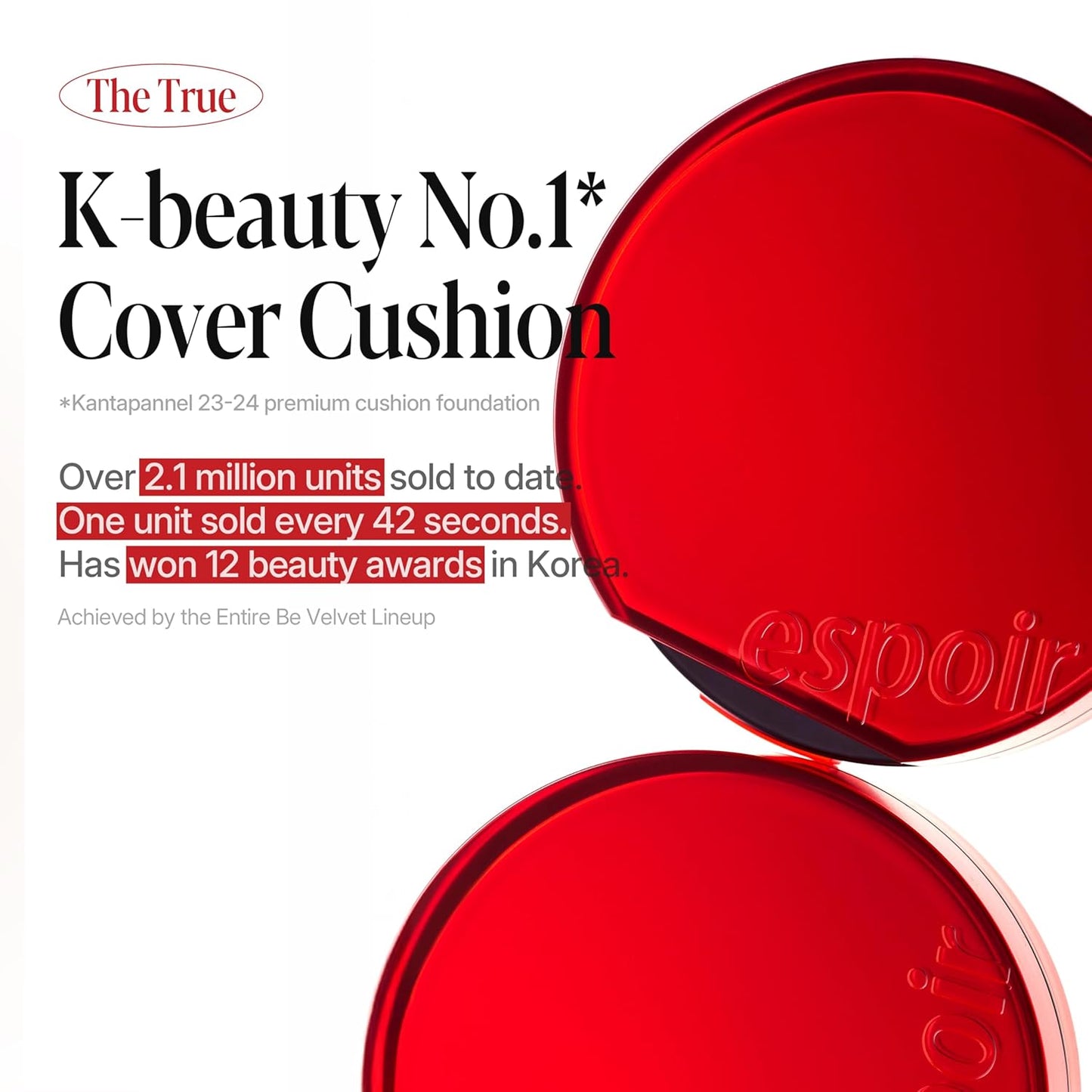 espoir [NEW] Be Velvet Cushion Foundation | Quick and Easy Coverage with Long-lasting Color by Zero Oxidation (#22 Petal, 0.46 Ounce (Pack of 1))