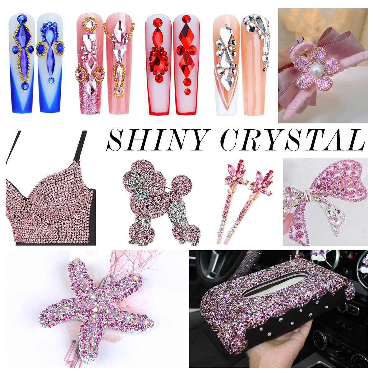 1440Pcs Light Pink Crystal Rhinestones,Glass Flatback Rhinestones Gemstones Small for Nail Face Makeup Art Crafts Clothes Decoration - (SS6, 2.0mm,LightPink)