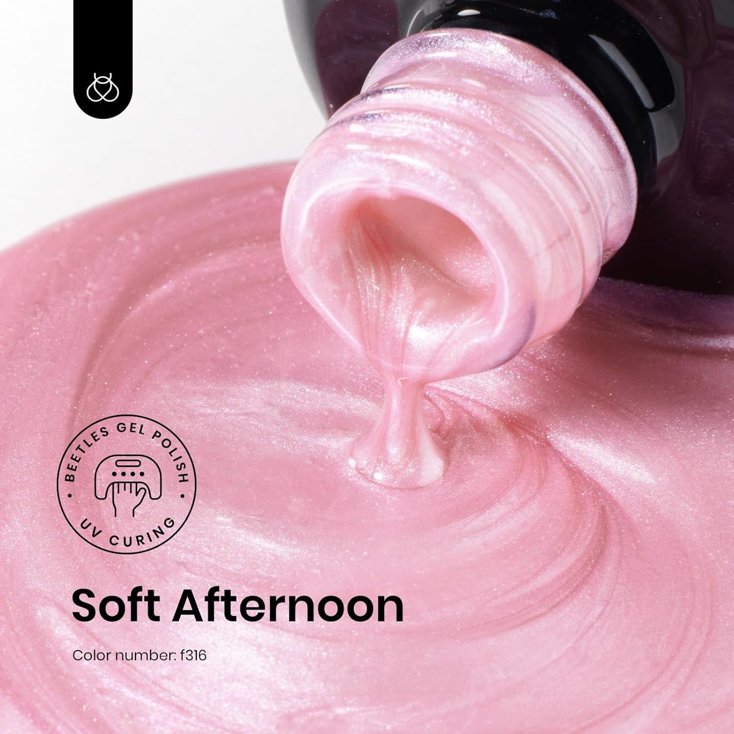 Beetles Pearl Pink Gel Nail Polish – Soft Afternoon Mermaid Gel Polish, 15ml Thread Effect Pink Nail Swirl Shell DIY Nail Art Design Manicure Gifts for Women