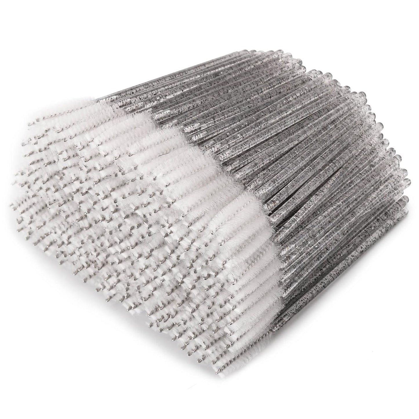 Tbestmax 300 Pcs Disposable Spoolies, Mascara Wand Eyelashes Brushes Applicator for Eyebrow Eye Lash Extension Black Stick White Head