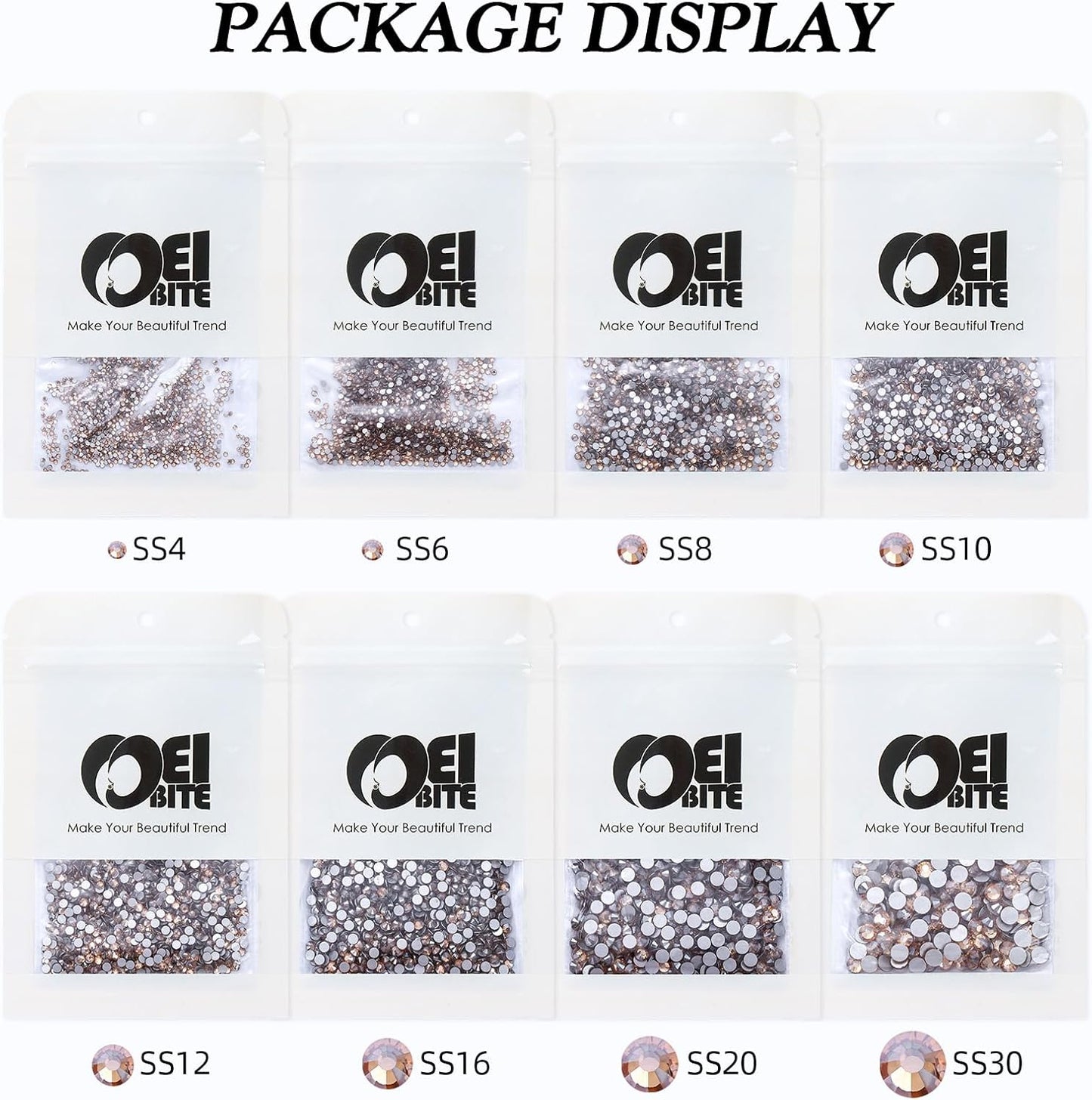 Gold Shadow Flatback Rhinestones, Glass Rhinestones for Nail Art and Craft, Glue Fix, Loose Crystal Gemstones(Gold Shadow, SS12, 1440pcs, 2.9-3.0mm)