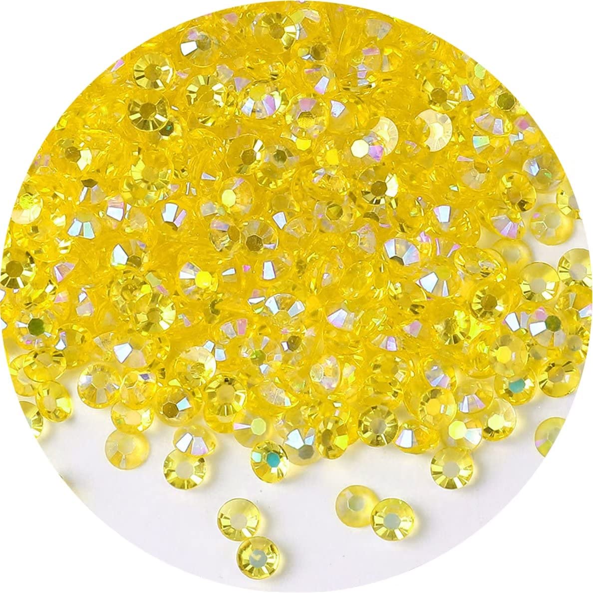 4500 Pcs SS6 2mm AB Flatback Rhinestones for Nails Art Crafts Transparent Glitter Round Gems Crystals DIY Clothes Shoes(Clear Citrine AB)