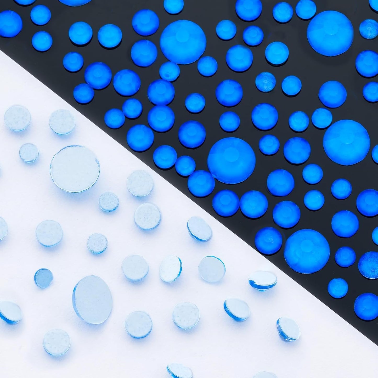 Neon Blue Flatback Rhinestones, Glass Rhinestones for Nail Art and Craft, Glue Fix, Loose Crystal Gemstones(Neon Blue, SS12, 1440pcs, 2.9-3.0mm)