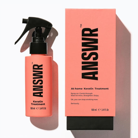 ANSWR At Home Brazilian Keratin Hair Treatment for All Hair Types – Deep Nourishment, Eliminates Frizz, Salon Results At Home, Sulfate-Free, Safe for Colored Hair, 90 Day Lasting results