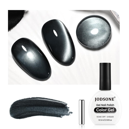 JODSONE Cat Eye Gel Nail Polish 16.5ml Single Colors for Holographic Glitter Cat Eye Reflective Translucent Need U V Curing Gel with Magnet Gift