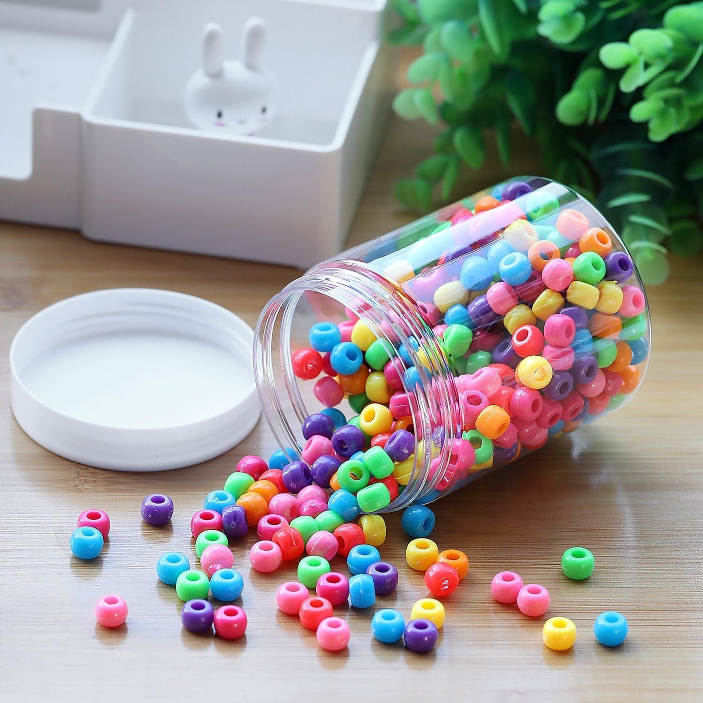 SATINIOR 36 Pieces 4 oz Plastic Jars with Lids Wide Mouth Airtight Reusable Container Acrylic Cosmetic Small Jars for Lotions Ointments Travel Toiletries Creams Make up Storage(White)