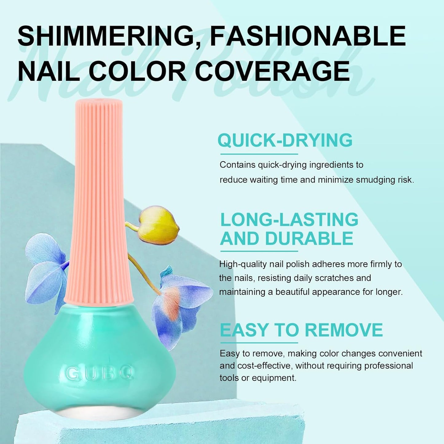 Major Dijit Bright Cyan Quick Dry Regular Nail Polish - Nail Art Lacquer, 0.41 Fl Oz