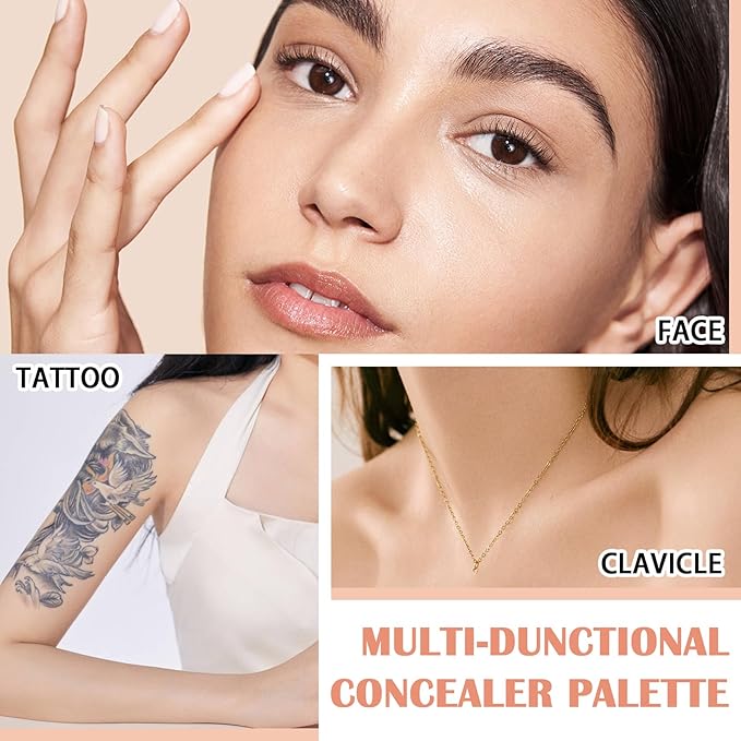 15 Colors Correcting Concealer Contour Palette,Cream Contour Makeup Palette with Brush,Contouring Liquid Foundation Concealer Palette Highlighting Makeup Kit for Conceals Dark Circles,Blemish