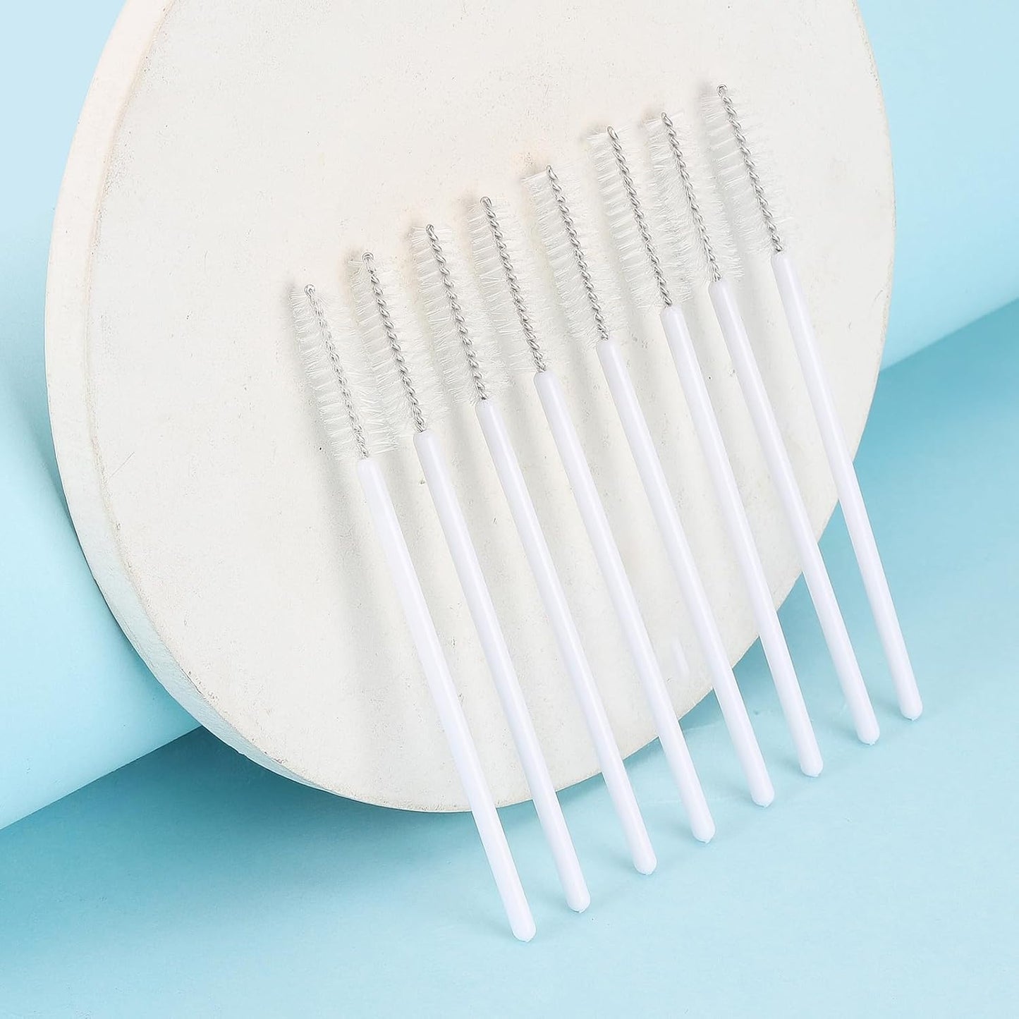 Tbestmax 500 Disposable Mascara Wands Eyelash Brush White Spoolies for Eyebrow Eye Lash Extension