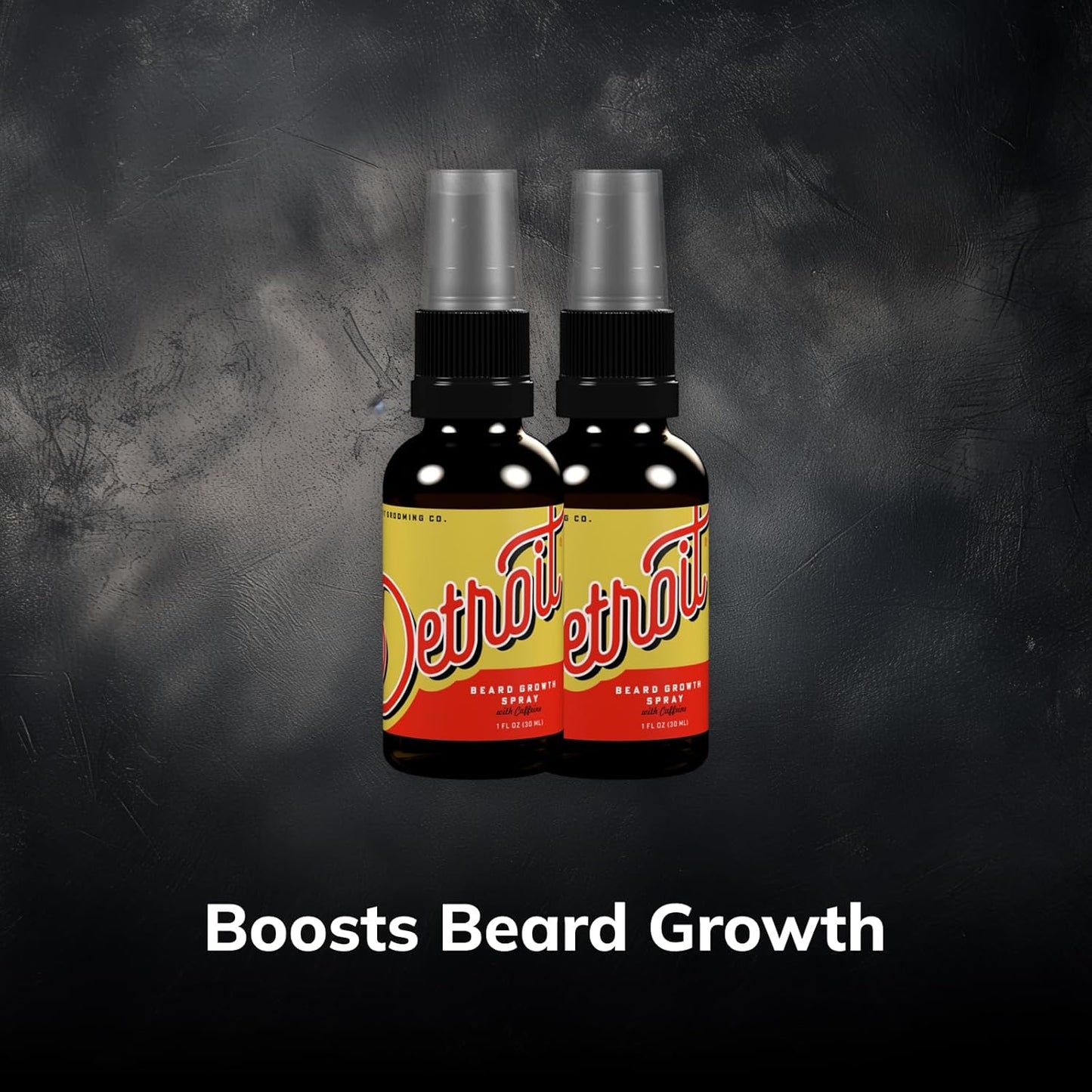 Detroit Grooming Co. Beard Growth Spray | Boost Beard Growth with Biotin, B7 & Caffeine | Hydrating Beard Care with Lavender Water, Green Tea & Glycerin | 1oz Bottles (2-pack)