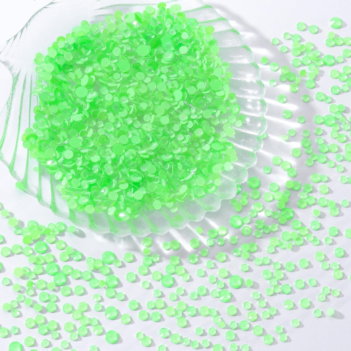 Mocha Lt.Green Flatback Rhinestones, Glass Rhinestones for Nail Art and Craft, Glue Fix, Loose Crystal Gemstones(Mocha Lt.Green, SS6, 1440pcs, 1.9-2.0mm)