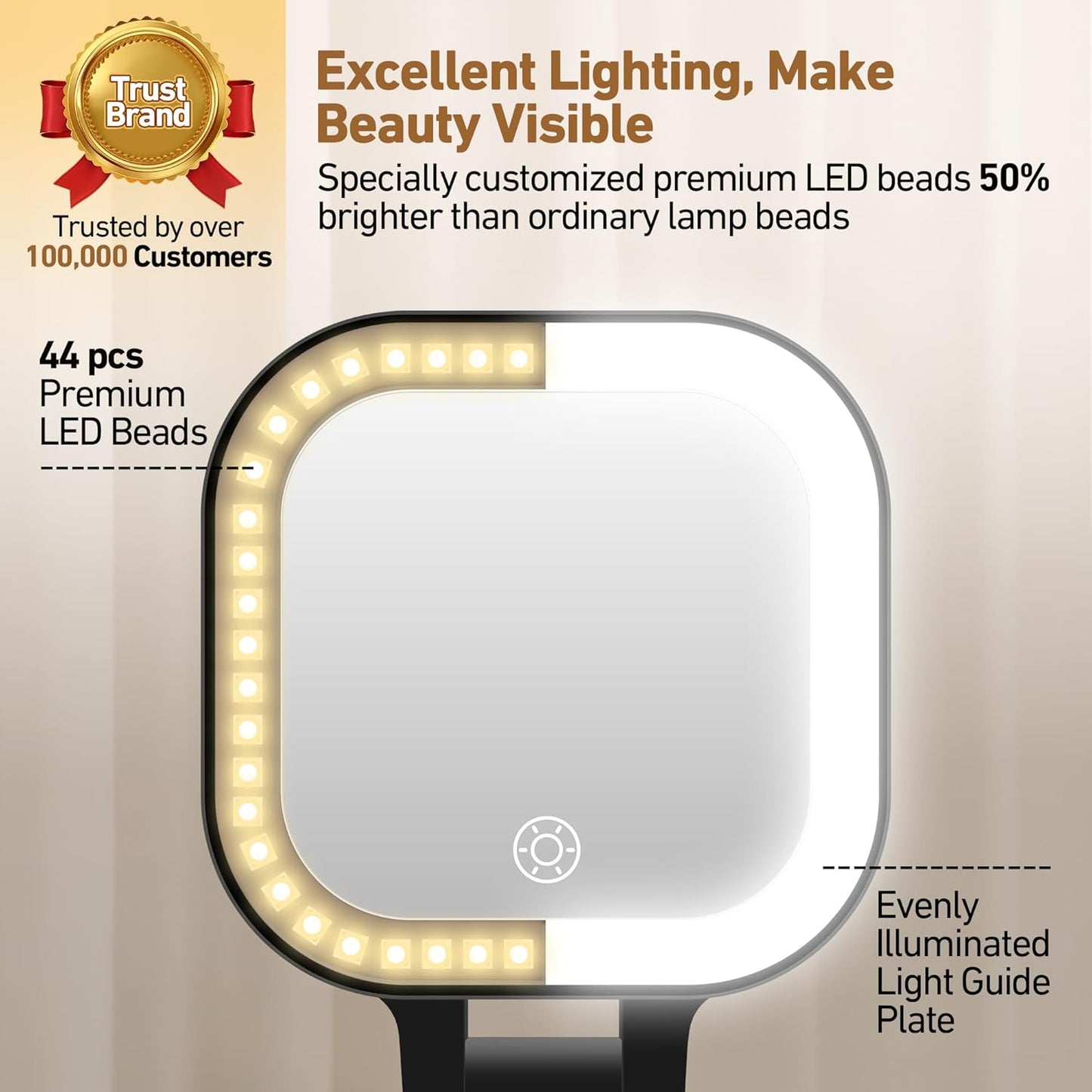 Travel Mirror with Light, 1x/30x Magnifying Mirror with 3 Color Lights and Adjustable Brightness, 4.5x3.9 inch Small Compact Hangable Hand Pocket 3 Way Mirrors, Comes with Tweezer