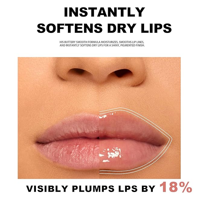 Lip Balm Slick Click, Honey Melting Lip Glow Oil, Moisturizing and Long-lasting Lip Plumper, Non Sticky Lipstick with Coconut Oil (06 Cherry)