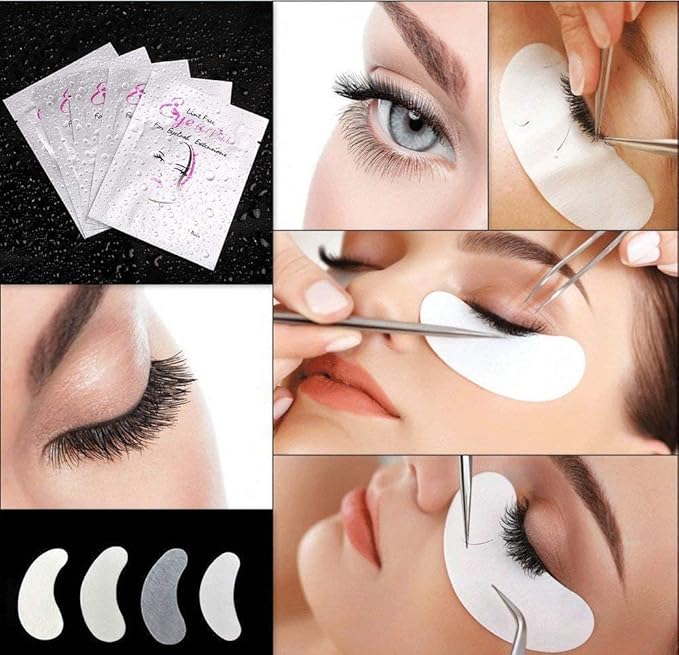Eye Gel Pads 100 Pair Under Eye Pads Eyelash Extension Pads DIY Eye Lip Patch Pad Sticker Tapes False Eyelash Lash Extension Makeup Eye Gel Patches Lash Extension Beauty Tool Lip Powder Holder