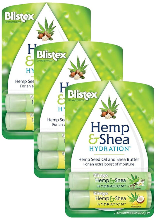 Blistex Hemp & Shea Hydration, 2 count (Pack of 3)