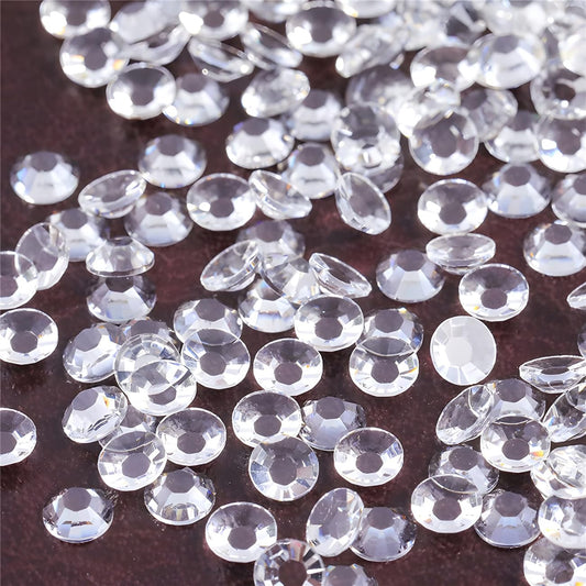 Flatback Rhinestones Round Gems for Nails Art and Crafts 1250Pcs SS20 5mm Glitter Crystals Stone DIY Bags Clothes Shoes (Transparent White)