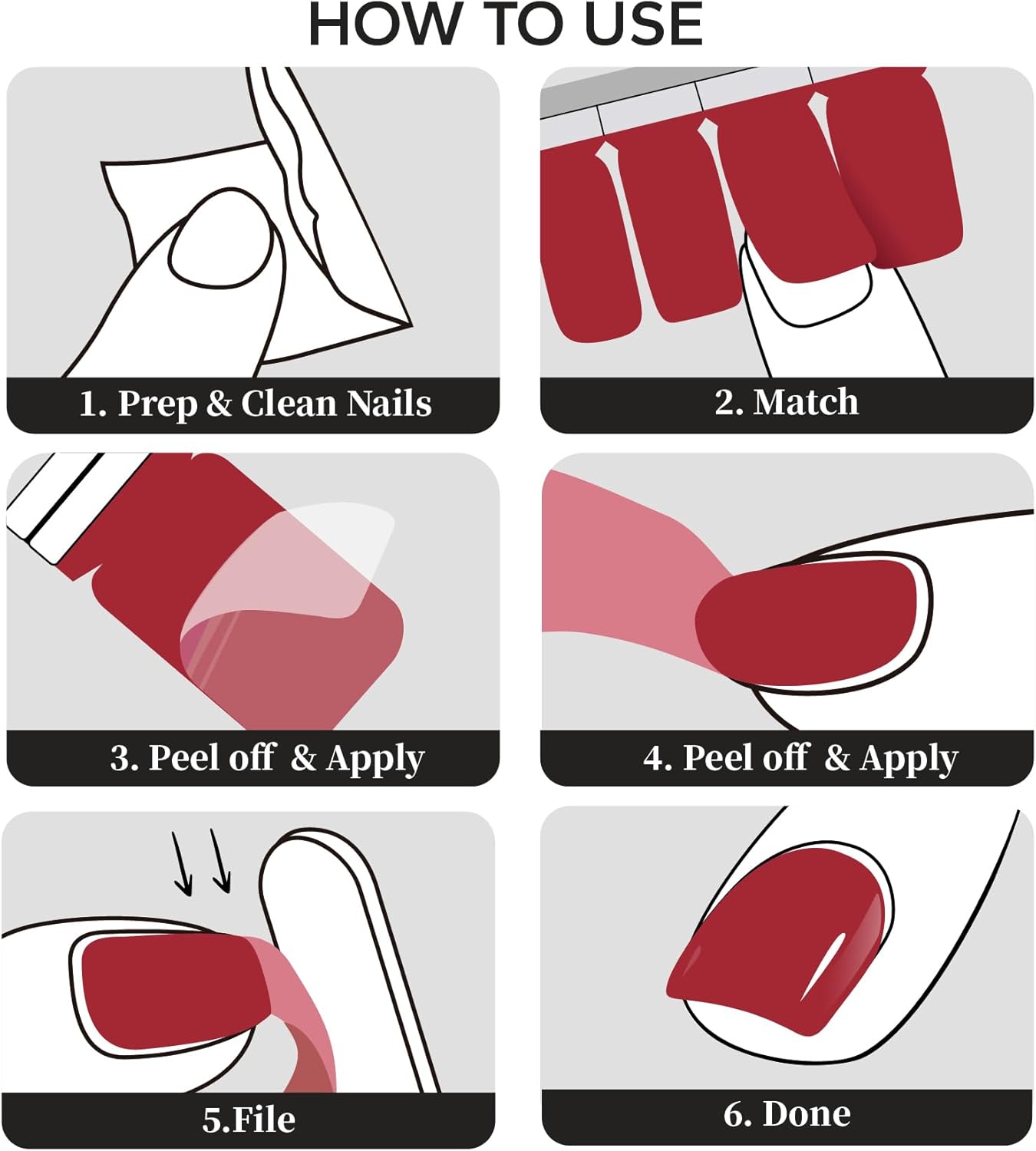 Nail Polish Strips, 20Pcs Salon Quality Gel Nail Stickers, Easy Long Lasting Wraps for Short Nails no UV Light Needed (Grey Flower)