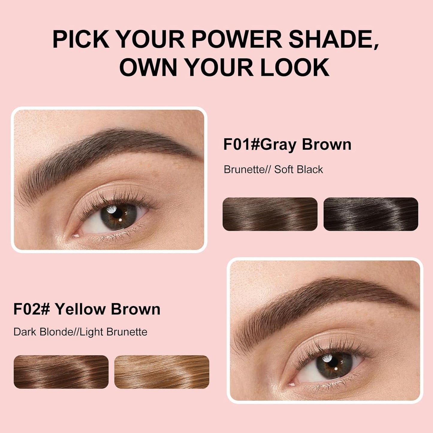 Eyebrow Pen with Hair-Like Strokes, Microblading Eyebrow Pen, Angled Brow Tint Brush for Eyebrows, Smudge Proof, Long Lasting, Easy to Color, Brown