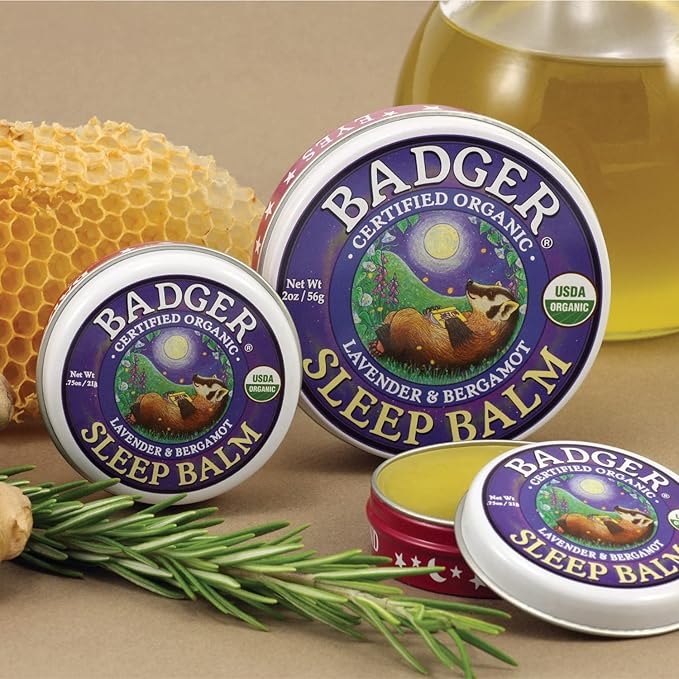 Badger - Sleep Balm, Lavender & Bergamot, Natural Sleep Balm, Scented Relaxing Balm for Children and Adults, Calming Night Balm, Organic Sleep Balm, 0.75 oz (2 Pack)