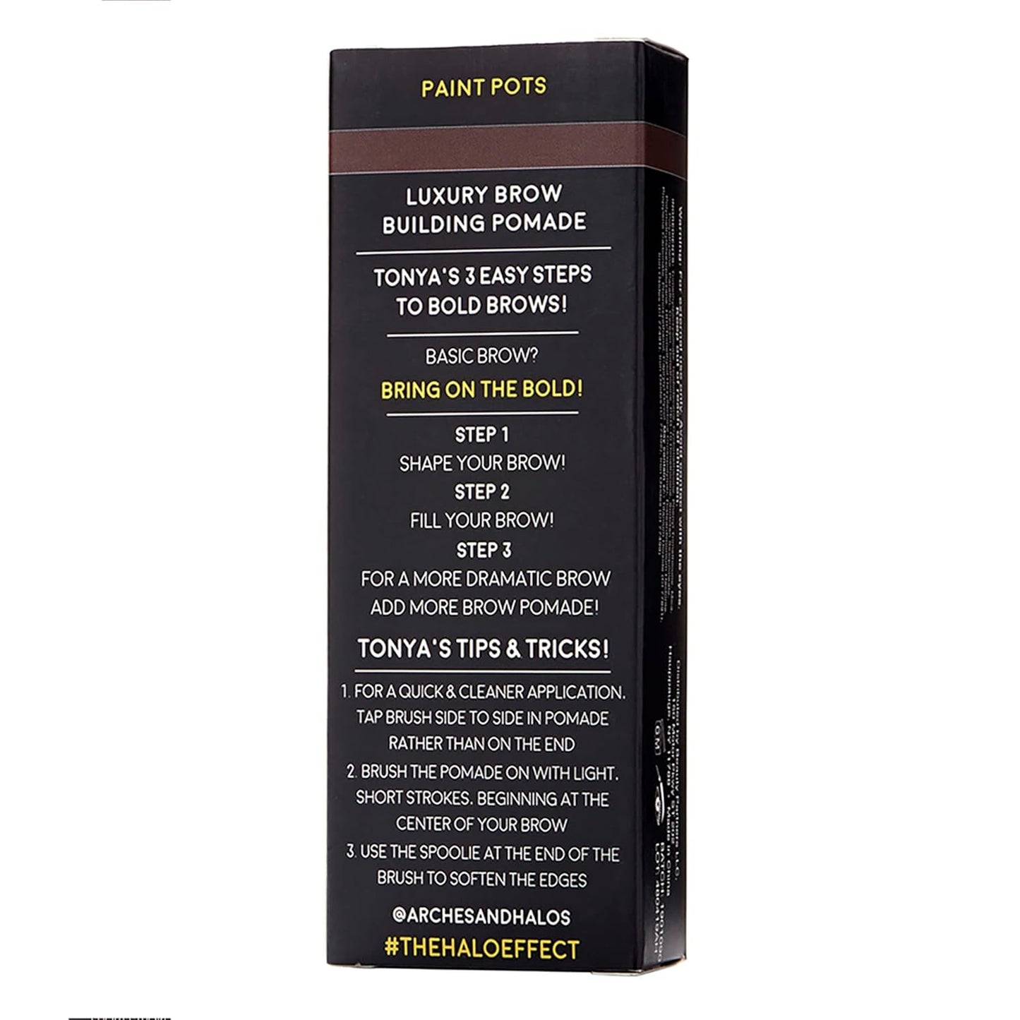 Arches and Halos Luxury Brow Building Pomade - Vegan Eyebrow Pomade - Creamy, Long Wearing Color for Clean, Defined Brows - Dark Brown - 0.1 oz