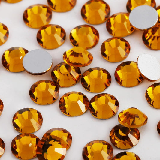 2000 PCS SS16 Flatback Rhinestones,12-Facet Diamond-Cut Glass Gems for Nail Art,Clothing,DIY Crafts,Glue-On Decoration Stones with Silver Backing,Topaz