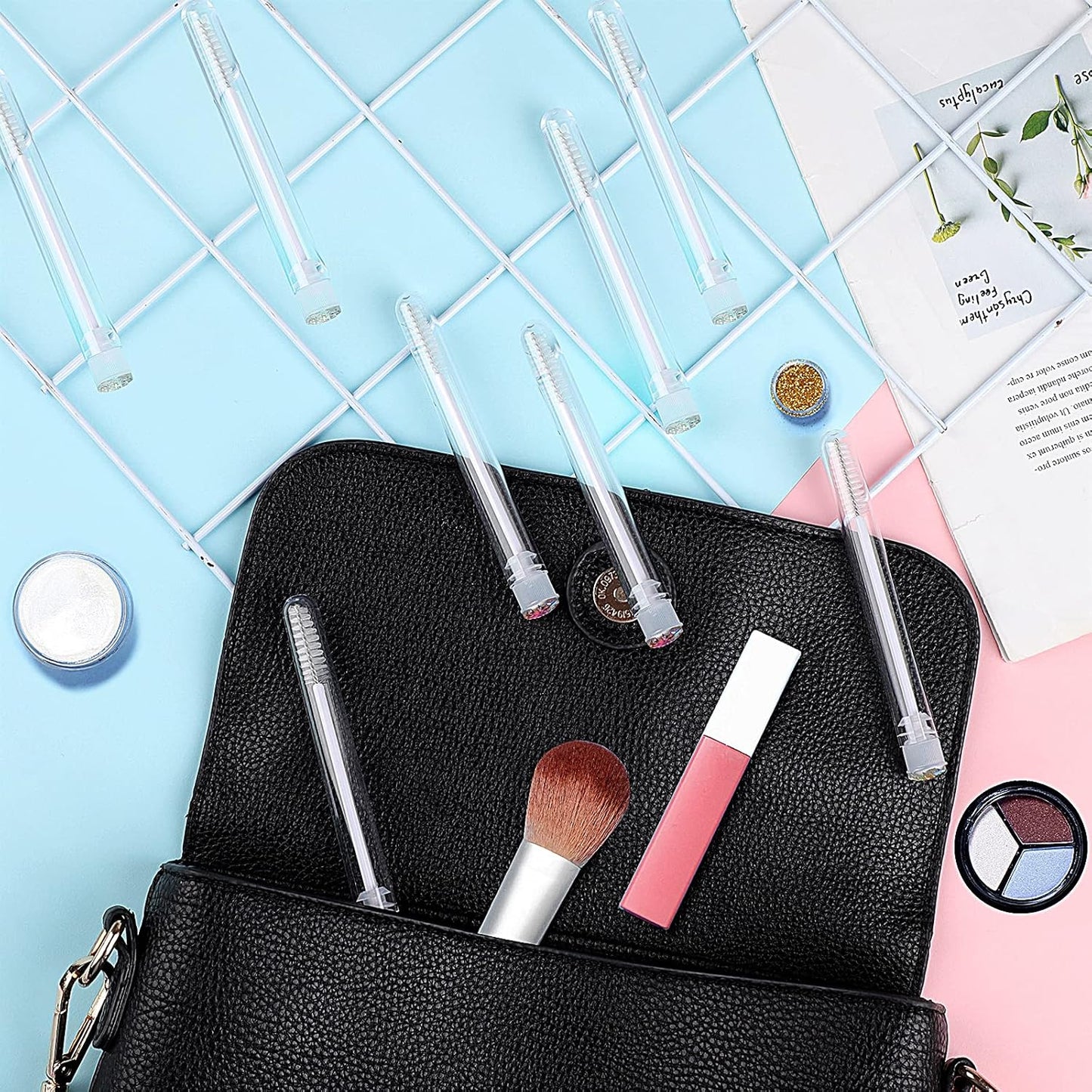 20pcs Eyelash brush Lash Wand Makeup tool Eyelash Extension supplies Cleaning brush Diamond Mascara scale white