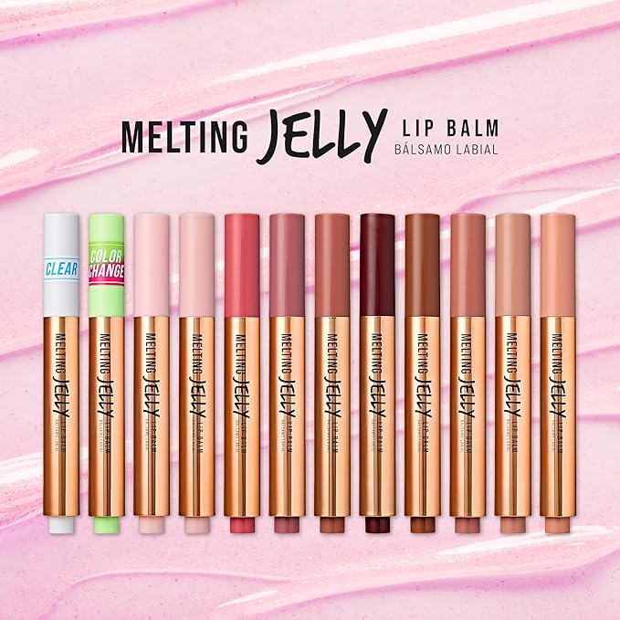 KISS NEW YORK Professional Melting Jelly Lip Balm, High Shine & Moisturizing Lip Stick, Long Lasting, Plumping Effect Look, Non-Sticky & Not Cakey, Easy Application & Natural Coverage (Caramel)