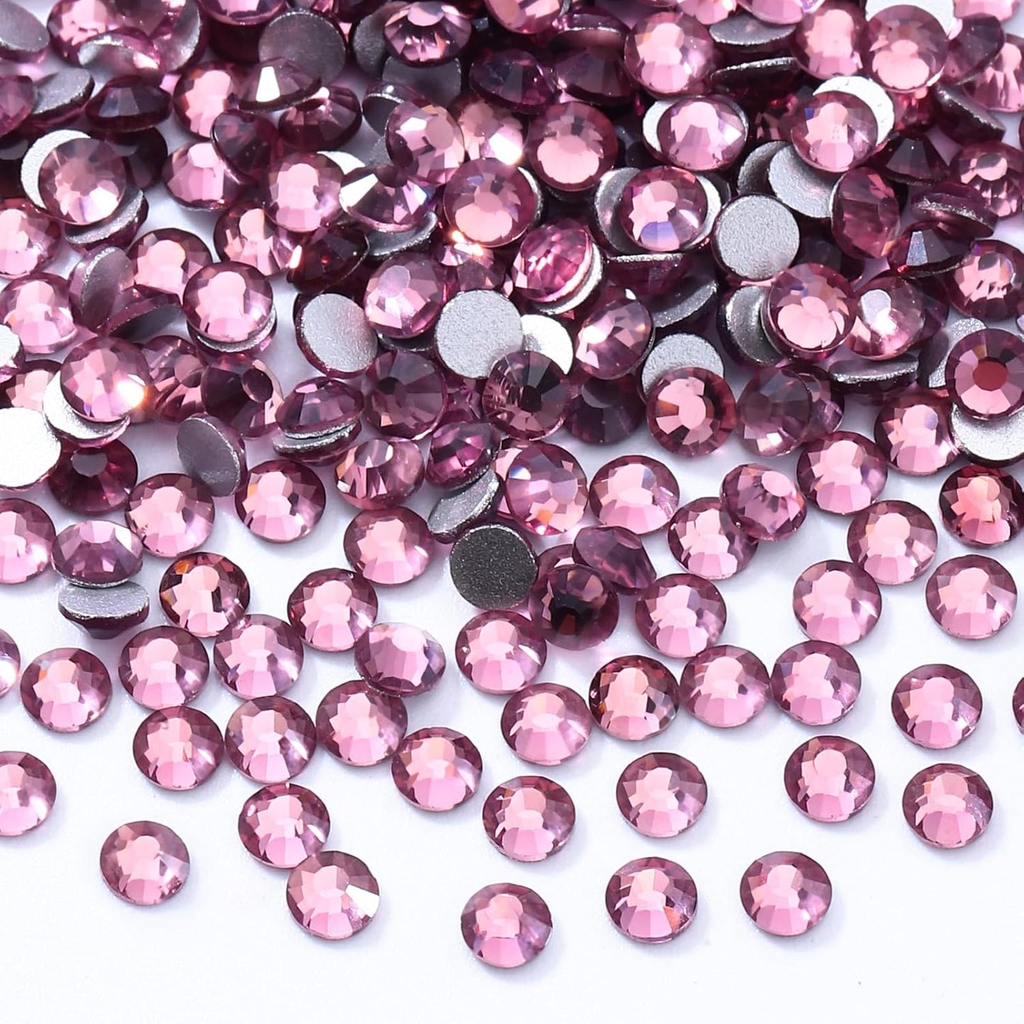 Light Amethyst Flatback Rhinestones, Glass Rhinestones for Nail Art and Craft, Glue Fix, Loose Crystal Gemstones(Lt.Amethyst, SS8, 2880pcs, 2.3-2.5mm)