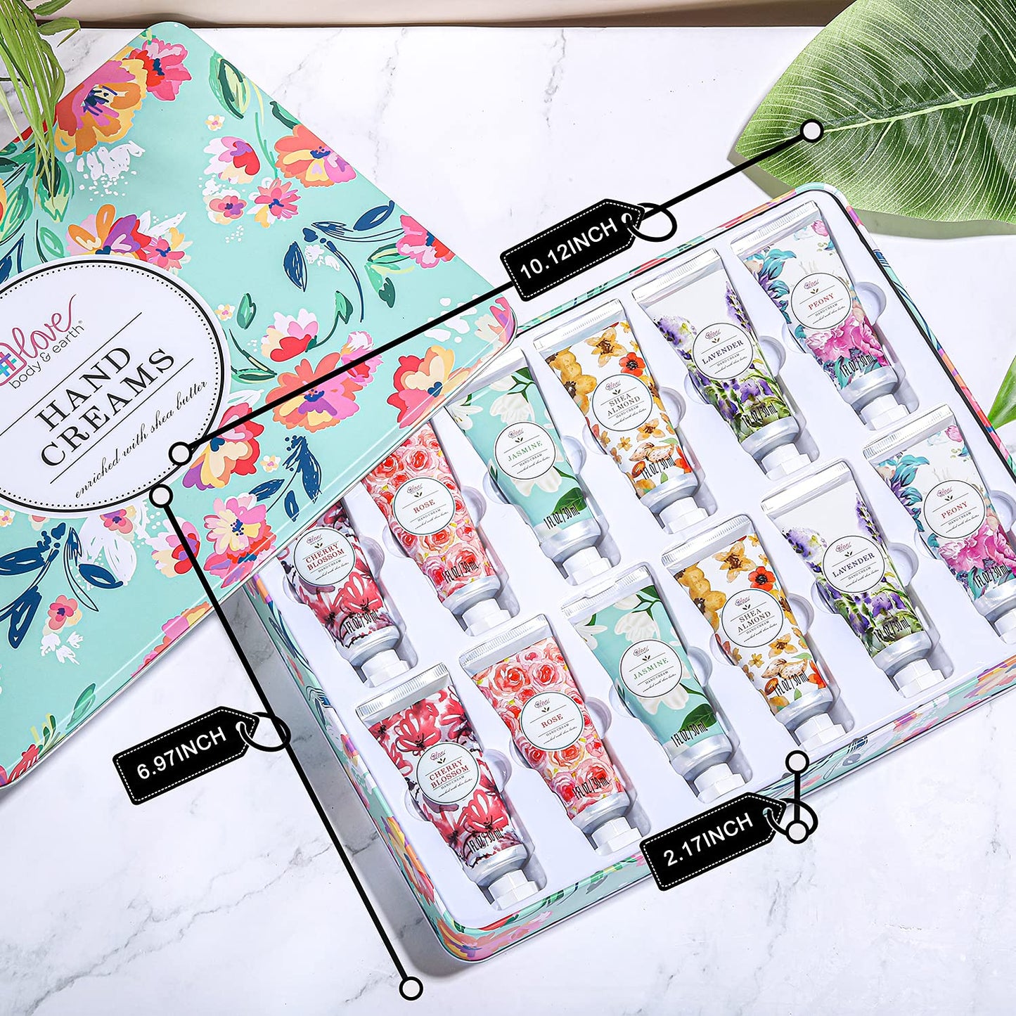 BODY & EARTH Hand Cream Gift Set for Mothers Day Gifts for Mom, Pack of 12 Enriched with Shea Butter to Nourish Dry Hands, Hand Lotion Gift Packs, Travel Size Hand Lotion Set, Birthday Gifts for Women