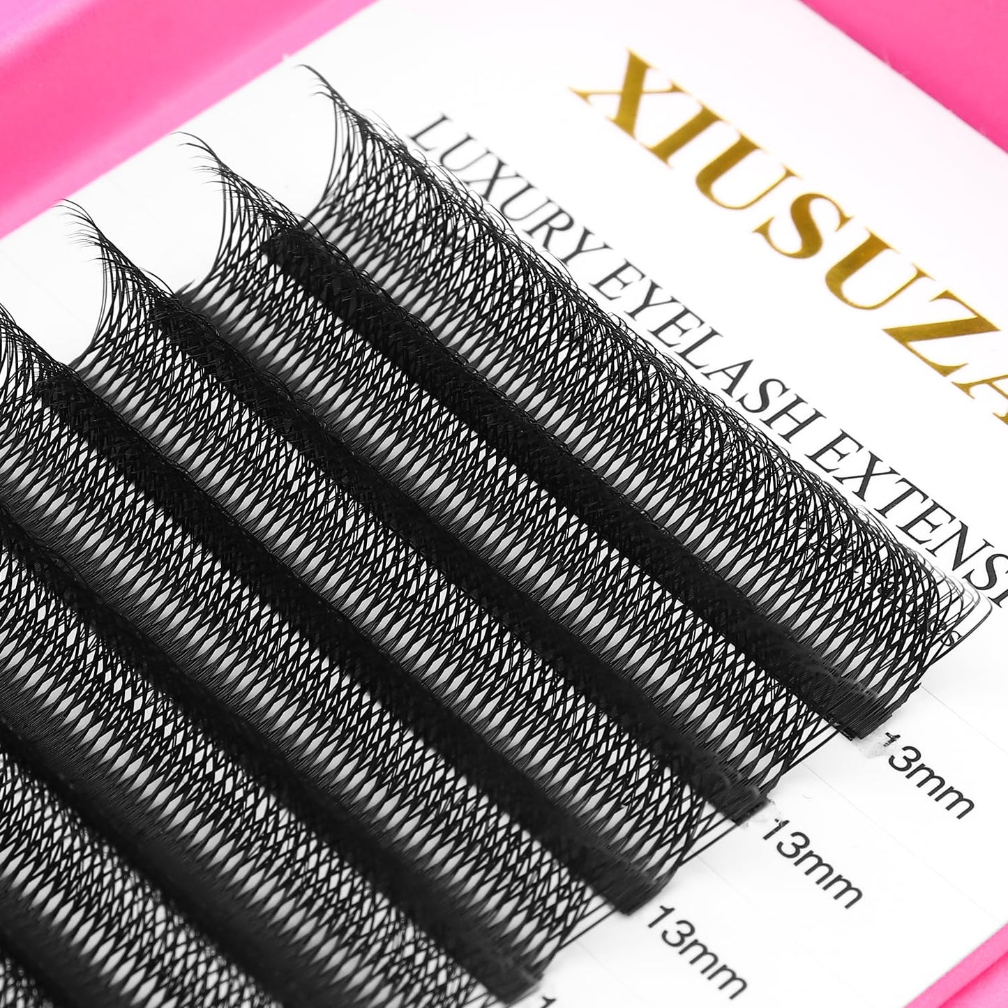Lash Extensions Double Tips 4D Eyelash Extensions W Shape 0.07mm Thickness D Curl 10mm Premade Fans Easy Fan Volume Lashes Matte Black Crisscross(W-4D-Double Tips-0.07-D,10mm)