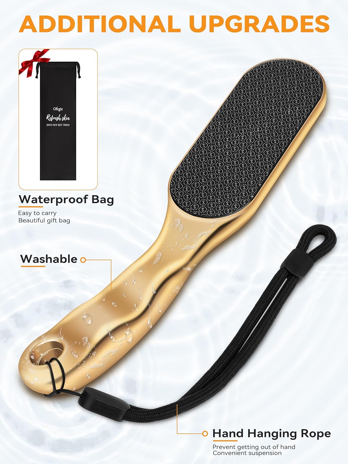 Beyond The Cream Veins Grain Foot File, Nano Glass Foot File, Hard Skin Callus Remover, Professional Pedicure Tool, Anti-Slip Handle Rope & Storage Bag, Ideal Gift for Beauty & Fitness Lovers, 2-Pack