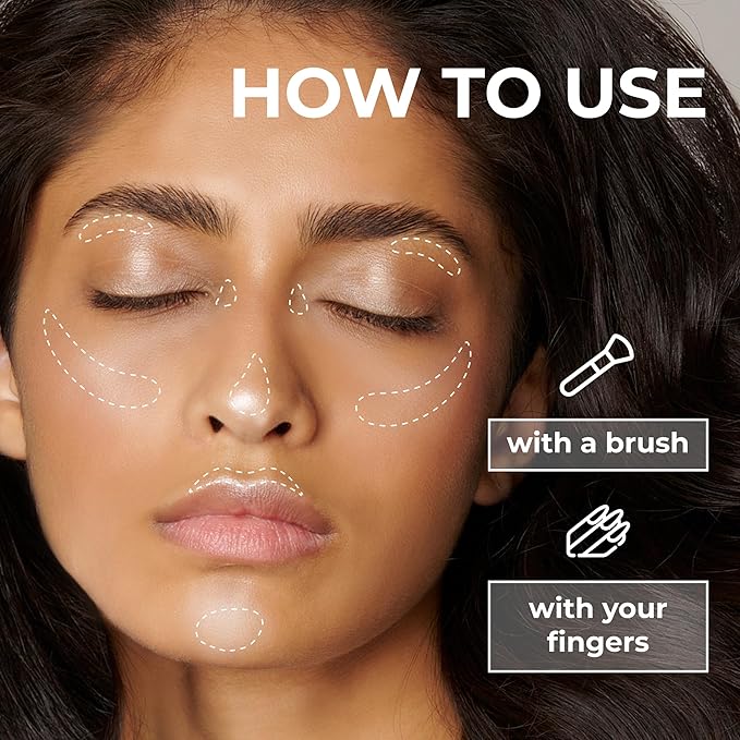 LAMEL Glow Highlighter: Face Make Up & Contour Palette in Deep, Vibrant Colors - Natural Shimmer - Compact Size & Perfect for Travel - Cruelty Free - 3.8gr/0.13 oz 401 (Luna)