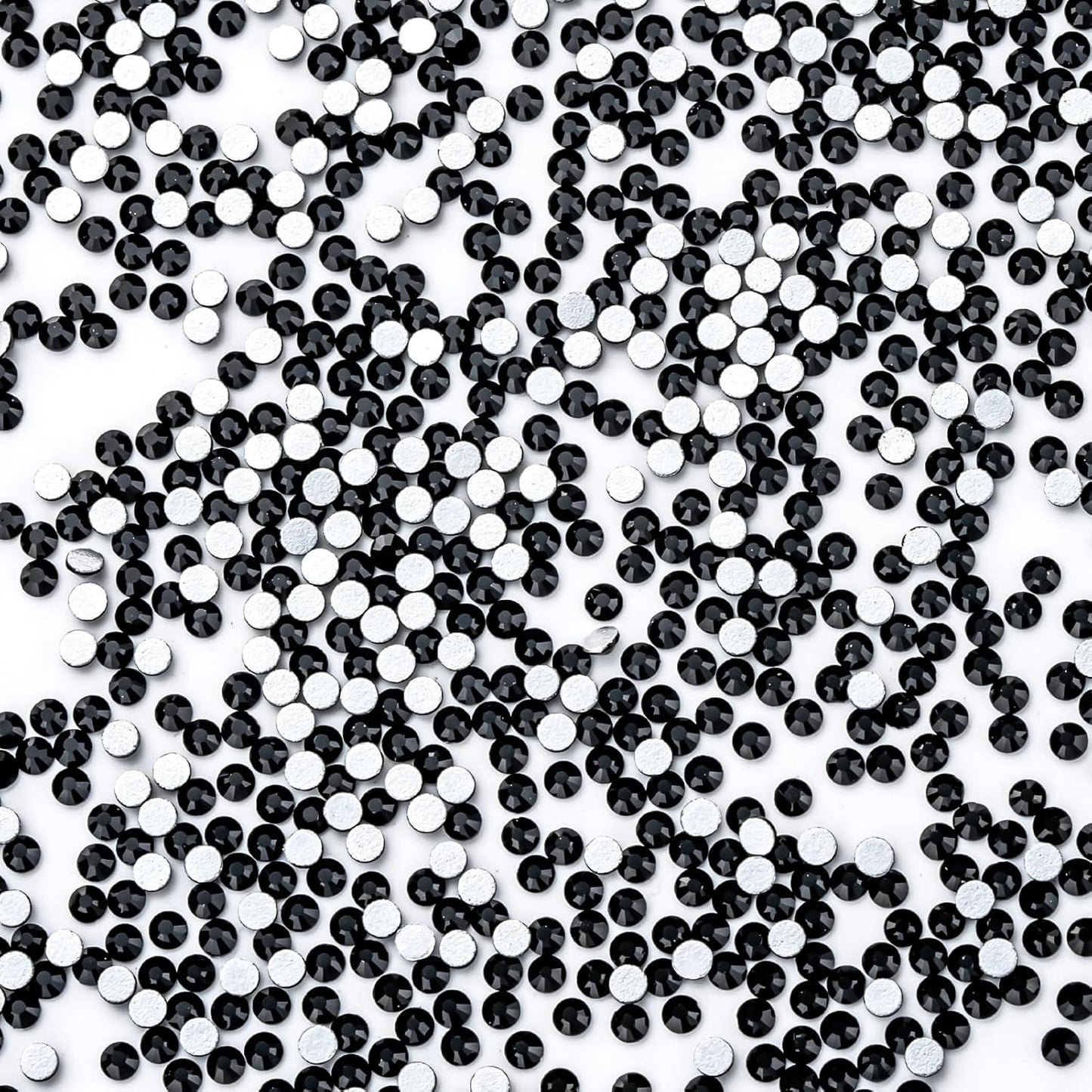 3000Pcs Black Crystal Rhinestones,Glass Flatback Rhinestones Mini Gemstones for Nail Face Makeup Art Crafts Clothes Decoration -(SS10,2.8mm,Black)