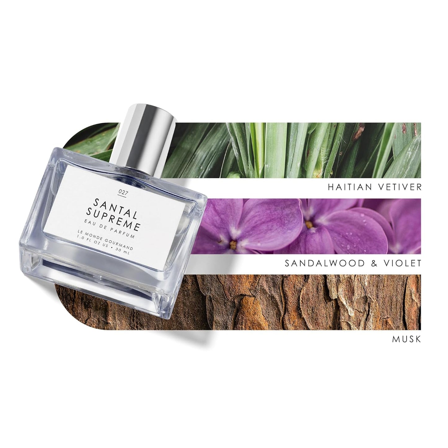 Le Monde Gourmand Santal Supreme Eau de Parfum - 1 fl oz (30 ml) - Sandalwood, Violet, Musky Perfume Notes