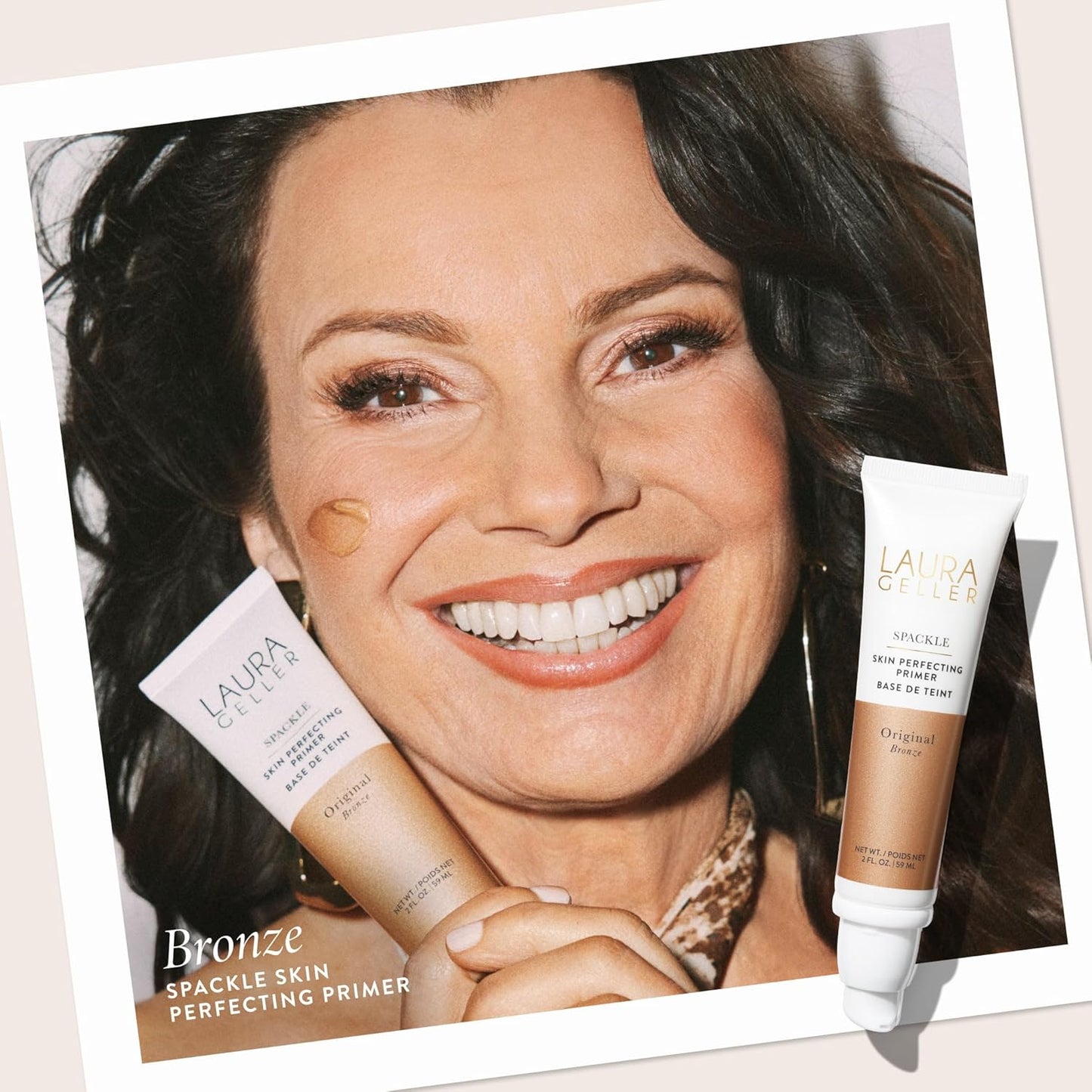 LAURA GELLER NEW YORK Spackle Primer - Bronze - Super-Size 2 Fl Oz - Hyaluronic Acid Makeup Primer for Mature Skin