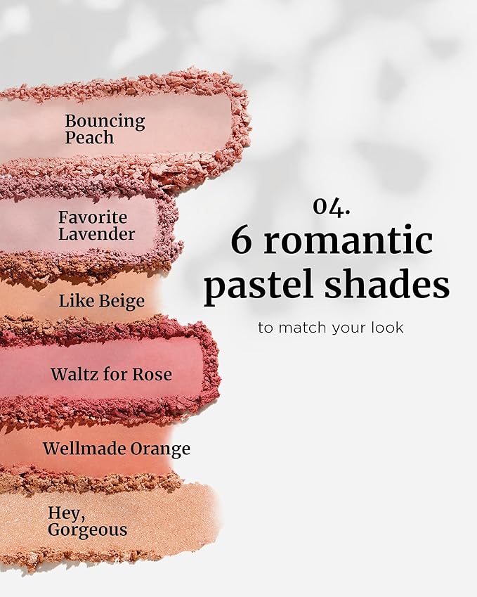 VDL Cheekstain Pastel Blush for Cheeks (Waltz for Rose, 0.2oz)- Lightweight, Velvet Powder Formula - Seamless, Long-Lasting, Natural-Looking Glow | Korean Makeup