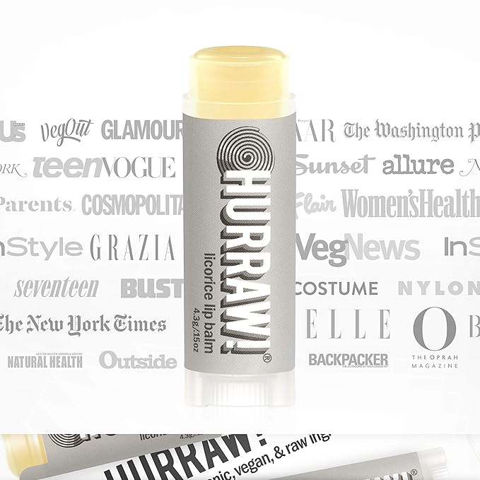 Hurraw! Licorice Lip Balm: Organic, Certified Vegan, Cruelty and Gluten Free. Non-GMO, 100% Natural Ingredients. Bee, Shea, Soy and Palm Free. Made in USA