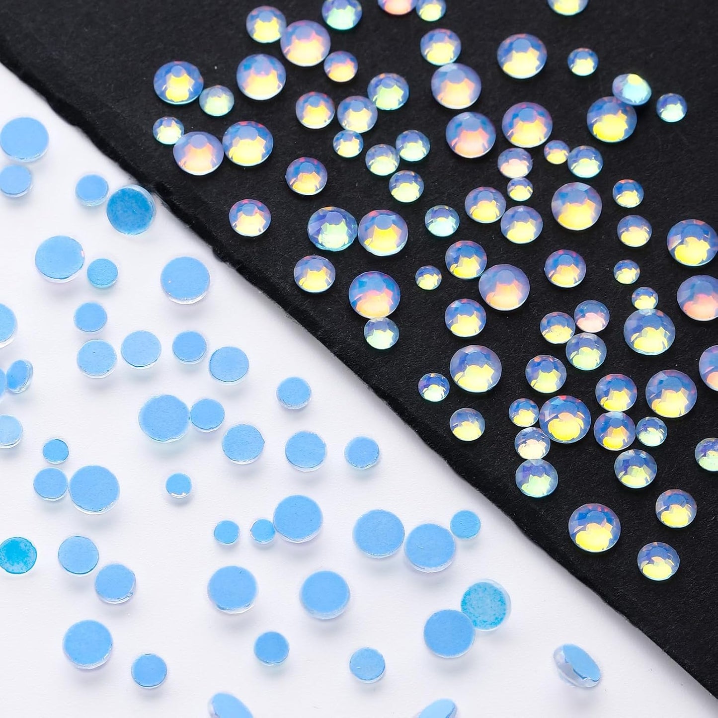 F Light Blue Flatback Rhinestones, Glass Rhinestones for Nail Art and Craft, Glue Fix, Loose Crystal Gemstones(F Light Blue, SS12, 1440pcs, 2.9-3.0mm)