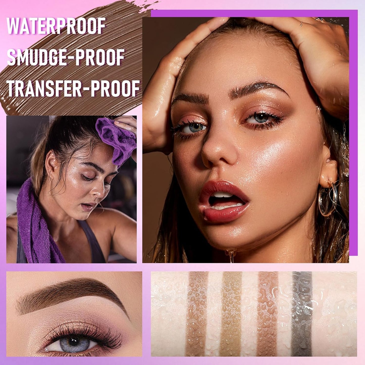 Tattoo Eyebrow Gel Easy Peel Off, Waterproof 3-Day Long-Lasting Brow Stain, Semi-Permanent Peel Off Brow Color Gel for Sparse Brows, Transfer-proof, Natural Color for Fuller Defined Brows (Black)