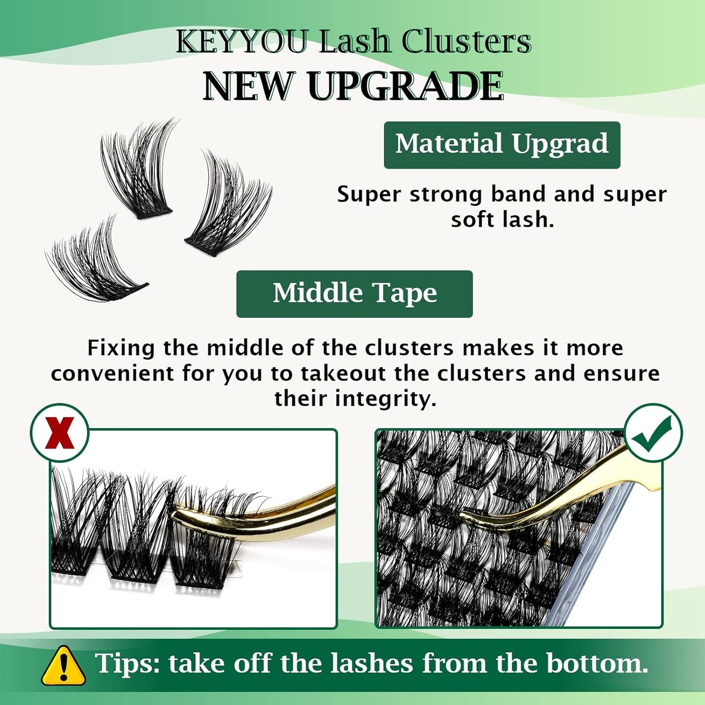 Lash Clusters 96pcs Individual Lashes Y01 D Curl 16mm Cluster Lashes KEYYOU Volume Wispy Lash Extension Soft&Comfortable Easy DIY at Home(Y01,D-16mm)