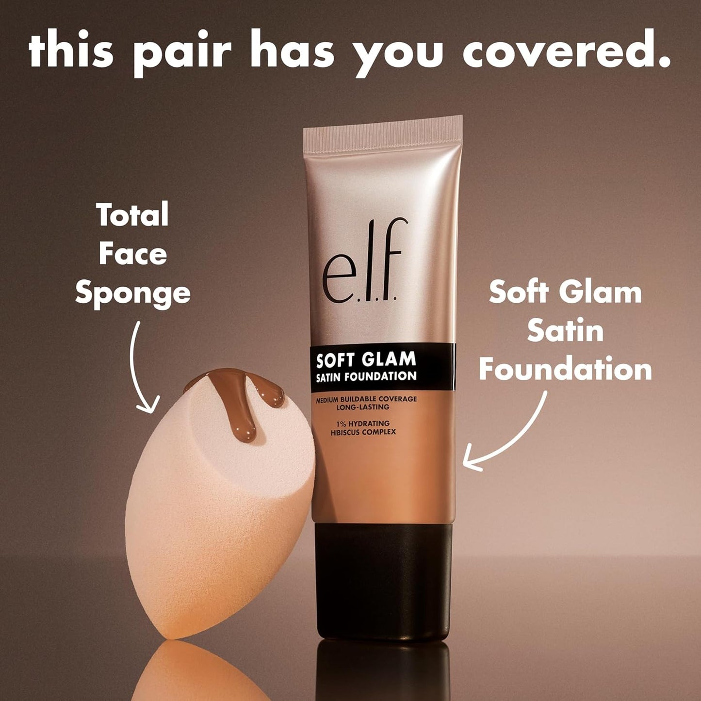 e.l.f. Soft Glam Foundation, Medium Coverage, Long-Lasting & Buildable Foundation For A Smooth, Satin Finish, Vegan & Cruelty-Free, 21 Light Neutral