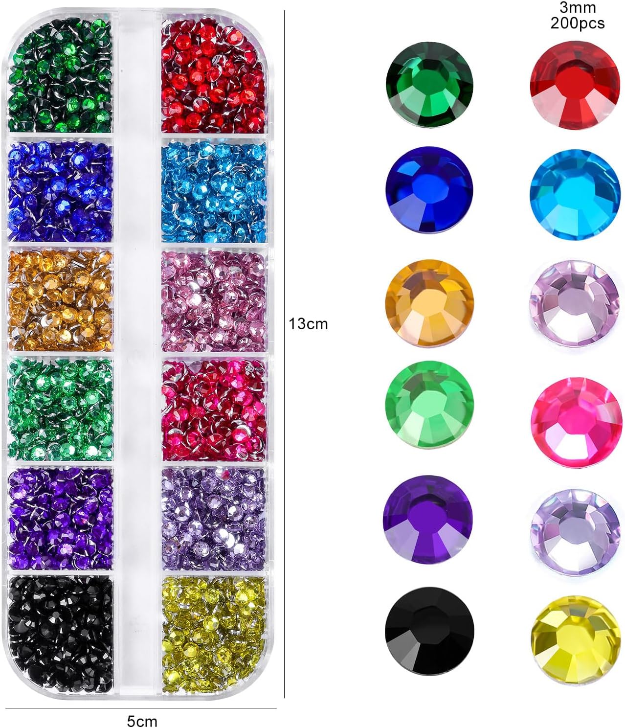 Flatback Rhinestones Half Pearls for Crafting, 1.6-4mm Colorful Crystal AB Rhinestones and 1.5-6mm Small Pearls for Bedazzling, Clothes and Nails Art